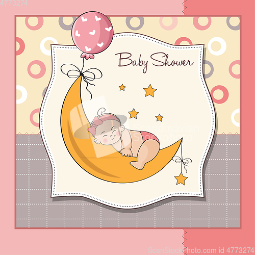 Image of baby girl shower card