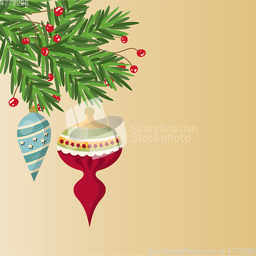 Image of Delicate customizable Christmas card with balls