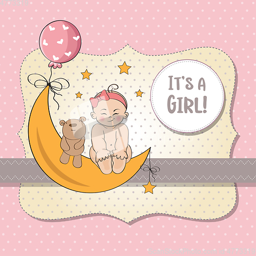 Image of baby girl shower card