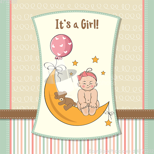 Image of baby girl shower card