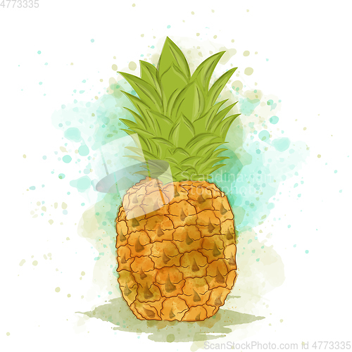 Image of Appetizing watercolor pineapple