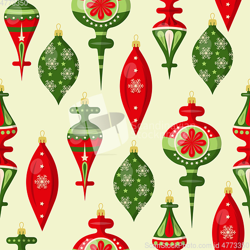 Image of Christmas seamless pattern with balls