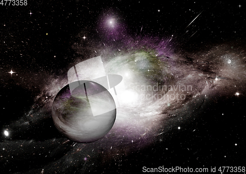 Image of Stars, dust and gas nebula in a far galaxy