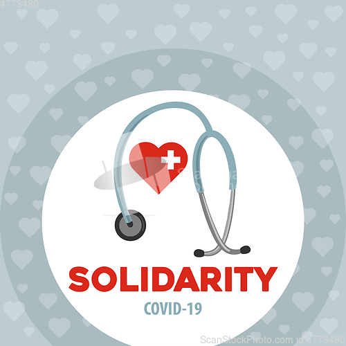 Image of Solidarity with doctors. Coronavirus poster. Covid-19 solidarity