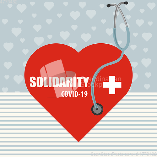 Image of Solidarity with doctors. Coronavirus poster. Covid-19 solidarity