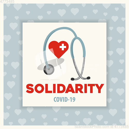 Image of Solidarity with doctors. Coronavirus poster. Covid-19 solidarity