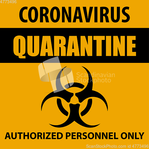 Image of Coronavirus quarantine sign.