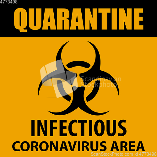 Image of Coronavirus quarantine sign. 