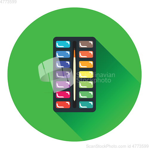 Image of Watercolor paint-box icon