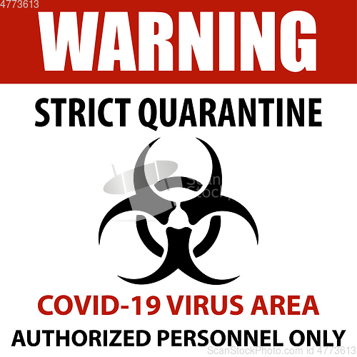 Image of Coronavirus quarantine sign.