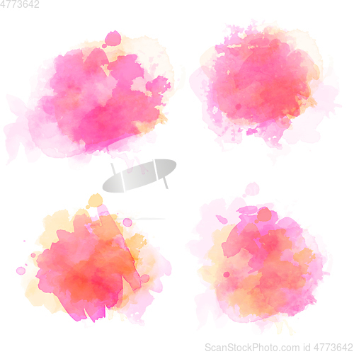 Image of Watercolor stains set isolated on white background