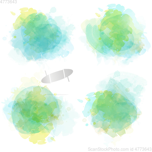 Image of Watercolor stains set isolated on white background