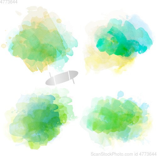 Image of Watercolor stains set isolated on white background