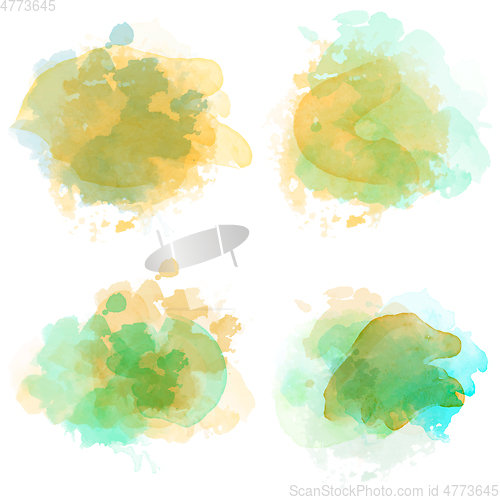 Image of Watercolor stains set isolated on white background