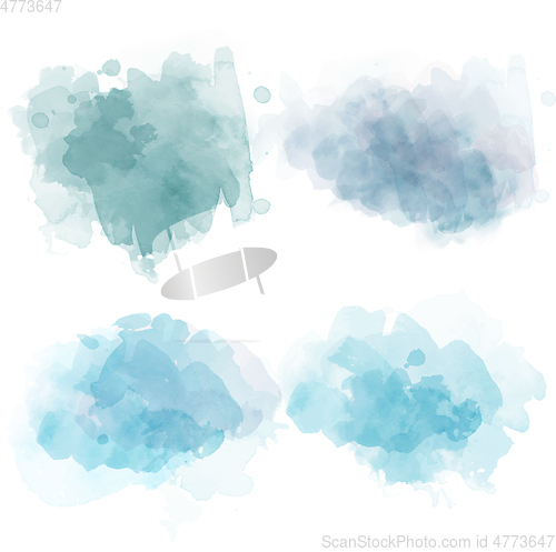 Image of Watercolor stains set isolated on white background