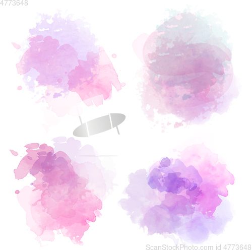 Image of Watercolor stains set isolated on white background