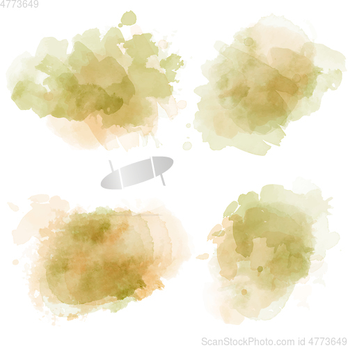 Image of Watercolor stains set isolated on white background