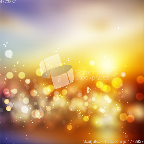 Image of Bokeh lights effect on colorful gradient background