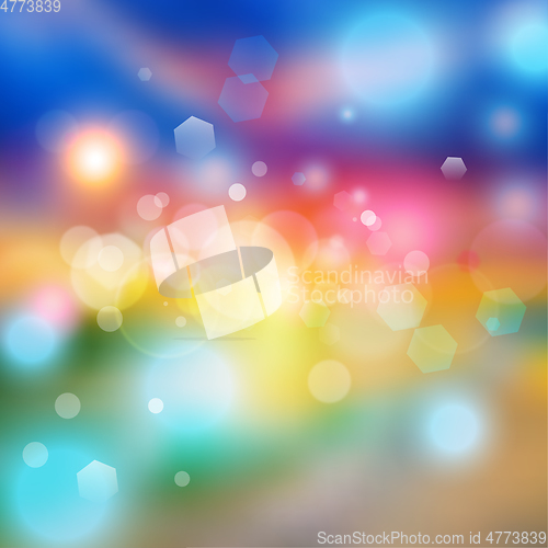 Image of Bokeh lights effect on colorful gradient background 