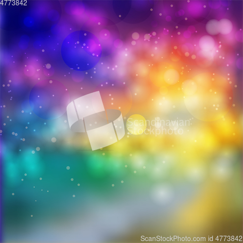 Image of Bokeh lights effect on colorful gradient background