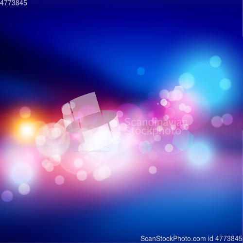 Image of Bokeh lights effect on blue and pink gradient background