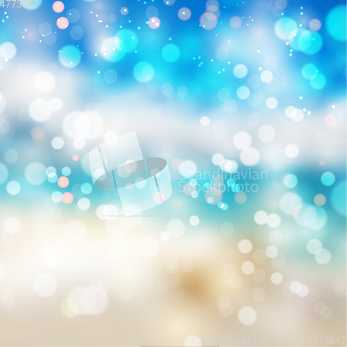 Image of Bokeh lights effect on summer gradient background