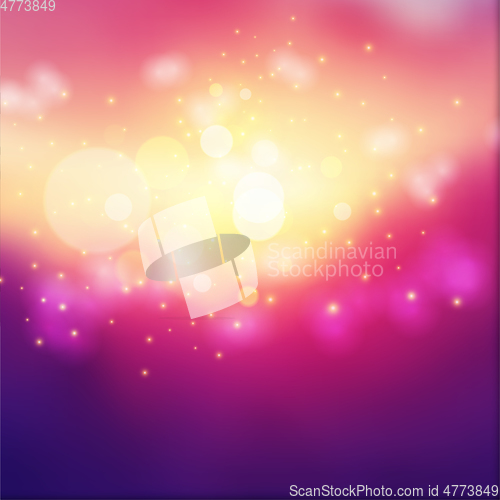 Image of Bokeh lights effect on colorful gradient background