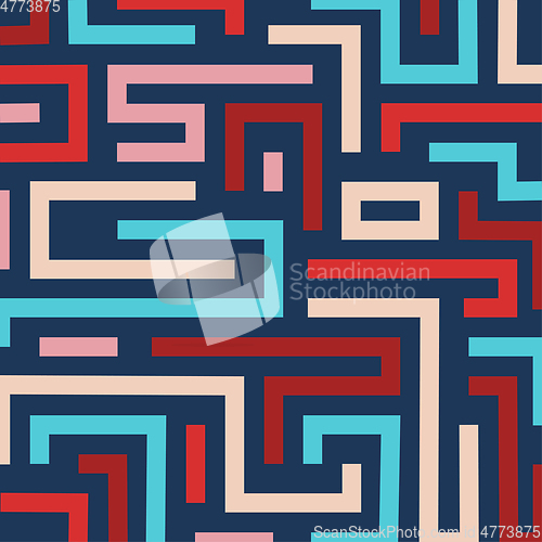 Image of Colorful retro maze background