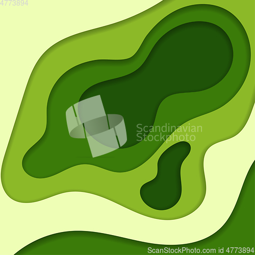 Image of Abstract green 3d paper cut background