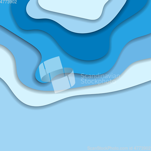 Image of Abstract blue 3d paper cut background