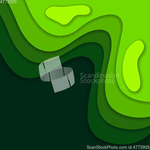 Image of Abstract green 3d paper cut background