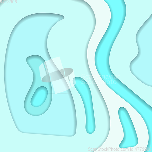 Image of Abstract blue 3d paper cut background