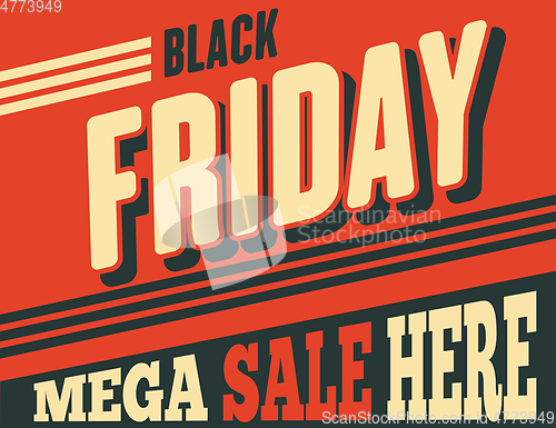 Image of Black friday banner. Retro style.