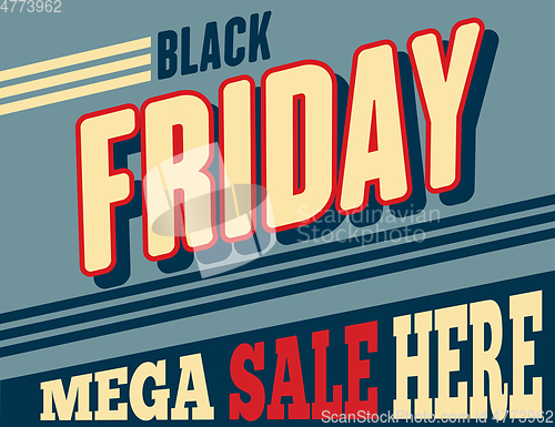 Image of Black friday banner. Retro style.