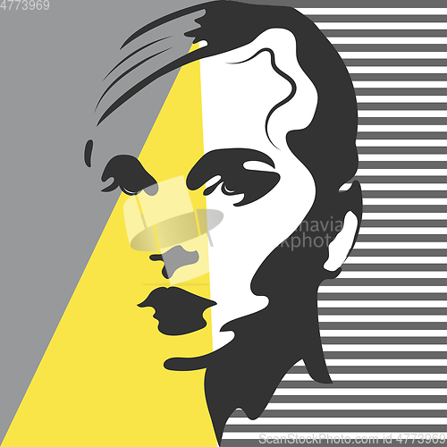 Image of Fashion woman portrait. Vector silhouette