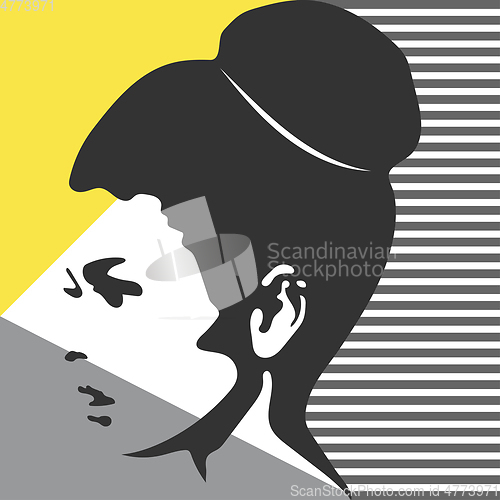 Image of Fashion woman portrait. Vector silhouette