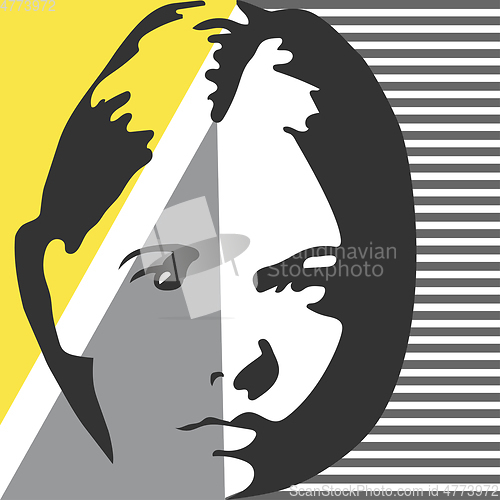 Image of Fashion woman portrait. Vector silhouette