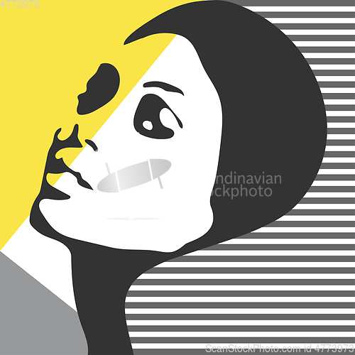 Image of Fashion woman portrait. Vector silhouette