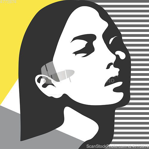 Image of Fashion woman portrait. Vector silhouette