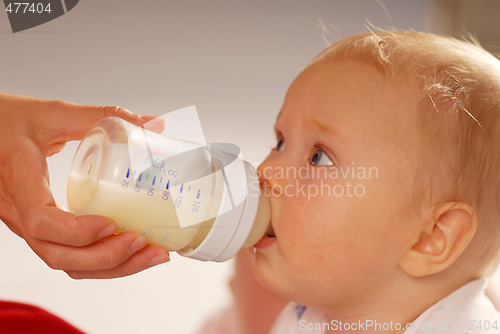 Image of Baby during the drinking of milk