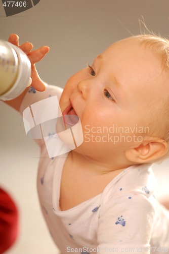 Image of Baby during the drinking of milk