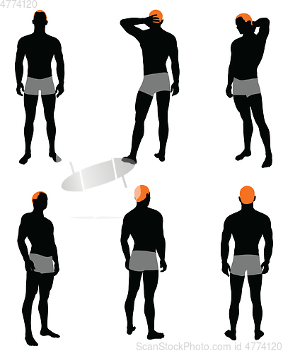 Image of Set of men silhouette