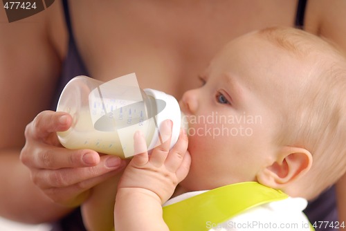 Image of Baby during the drinking of milk