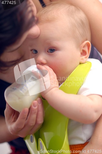 Image of Baby during the drinking of milk