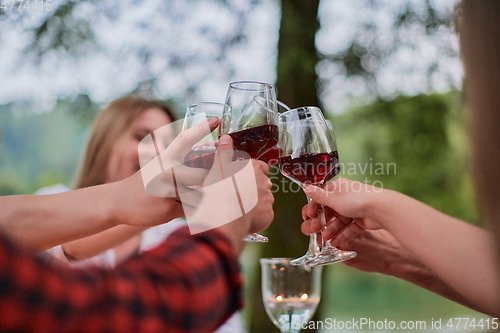 Image of french dinner party on summer