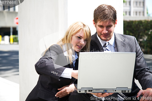 Image of Working caucasian business people 