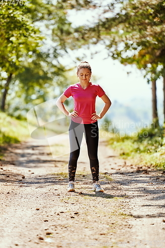 Image of woman enjoying in a healthy lifestyle while jogging