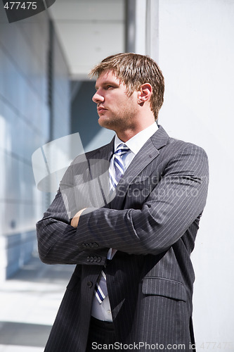 Image of Thinking caucasian businessman