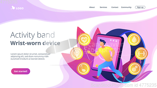 Image of Fitness tracker concept landing page.