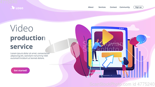 Image of Motion graphic design concept landing page.